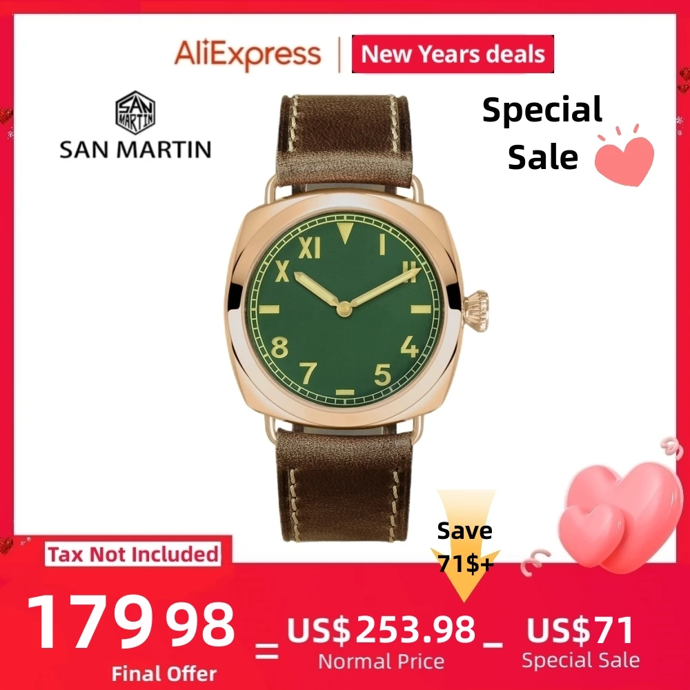 Top Trends: San Martin Bronze Watches Business Simple Men Mechanical Watch Horween Leather Strap Relojes Luminous 200m Waterproof SN0041 Shoppable Styles