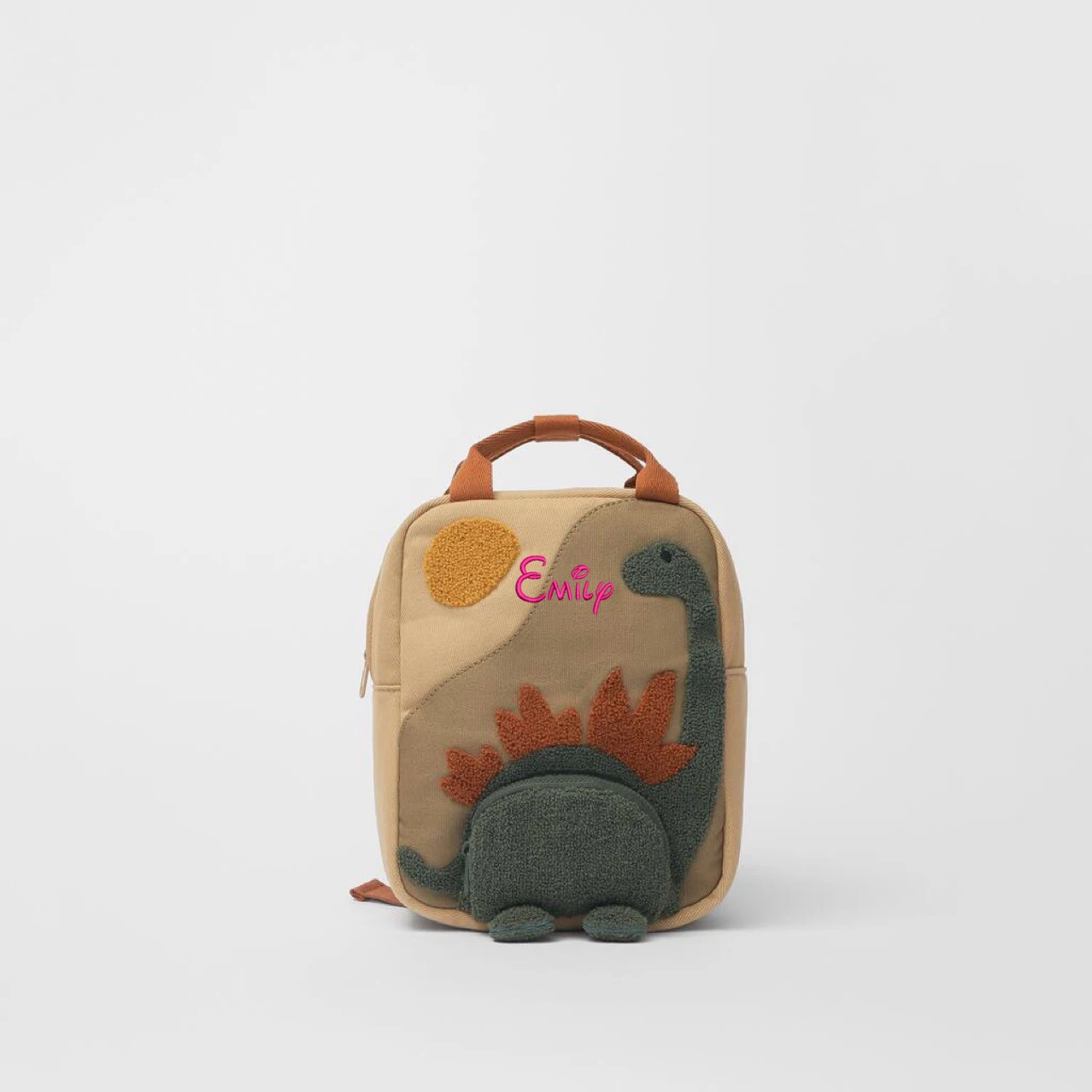 Top Trends: Personalized Embroidery Small Dinosaur Backpack Schoolbag Custom Embroidered Cartoon Canvas Kindergarten Children Backpack Bag Shoppable Styles