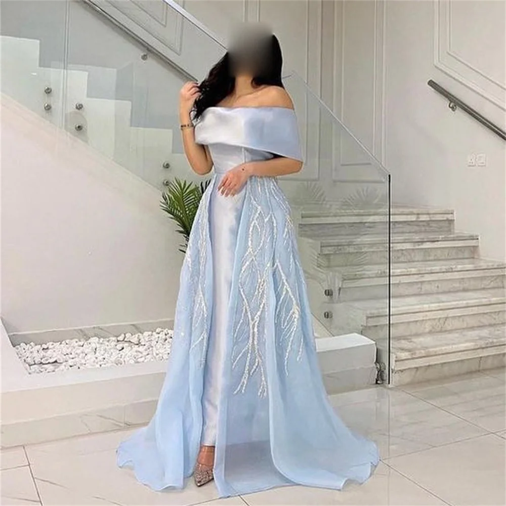 Top Trends: MINGLAN New Luxury Strapless Off The Shoulder Sleeveless A Line Evening Dress Ankle Length Sweep Train Sequined Prom Gown New Shoppable Styles