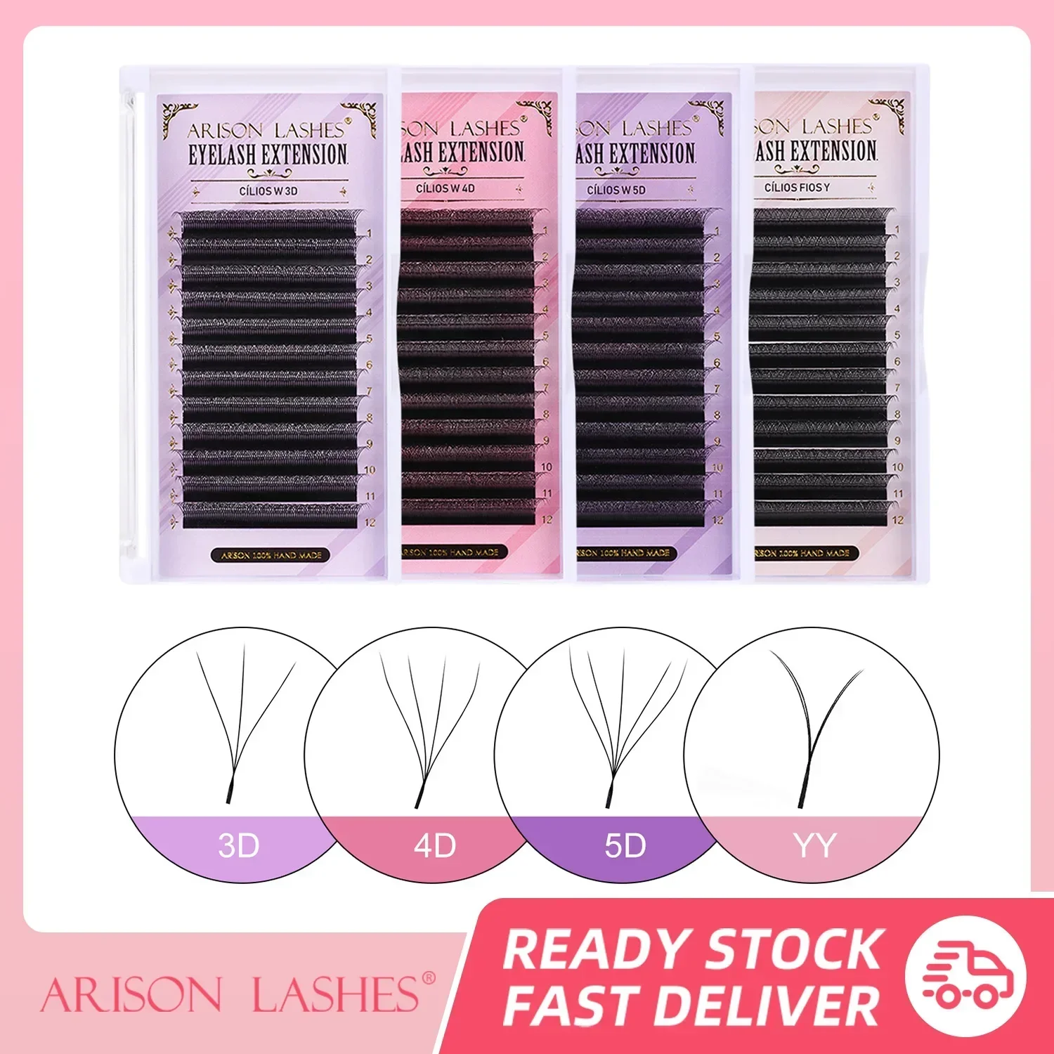 Top Trends: Arison Lashes W Shape 3 / 4 / 5 / 6D Premade Volume Fans Eyelashes Extension YY Style Lashes Faux Mink Soft Easy Faning Natural Lashes Shoppable Styles