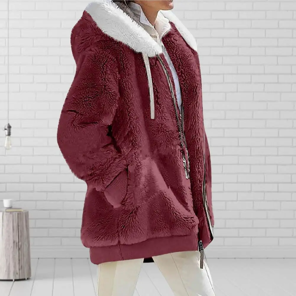 Top Trends: 2023 New Women&#039;s Winter Coat Solid Color Warm Plush Large Size Ladies Coat Fall Winter Loose Plush Zipper Hooded Women&#039;s Coat Shoppable Styles