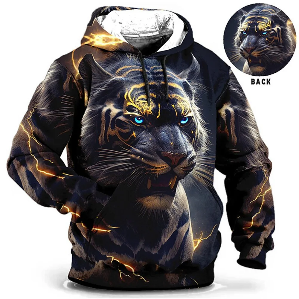 Top Trends: Men&#039;S Hoodie 3d Tiger Printed Loose Designer Sweatshirts Spring Autumn Long Sleeves Pullover 4XL Oversized Harajuku Y2k Clothing Shoppable Styles