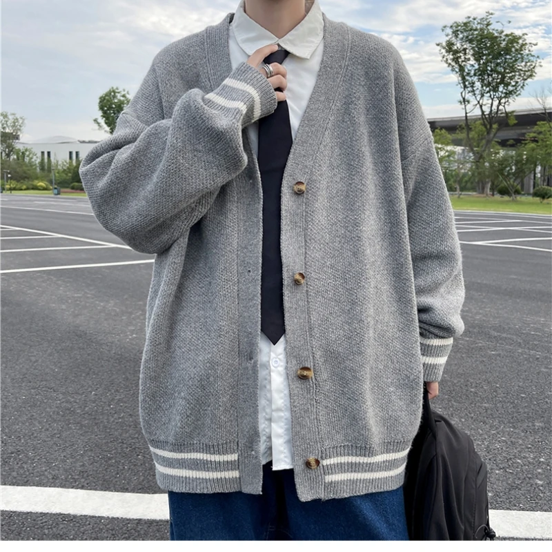 Top Trends: 2023 British Retro Cardigan Sweater New Korean Harajuku Academic Knitted Sweater Pullover Hip Hop Streetwear Loose Knitwear Tops Shoppable Styles