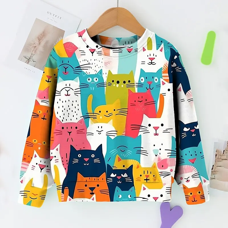 Top Trends: Korean Children&#039;s Clothes 2023 Autumn Cartoon Colorful T-Shirt Girls From 2 To 7 Years Long Sleeve Fashion Tshirts Shoppable Styles