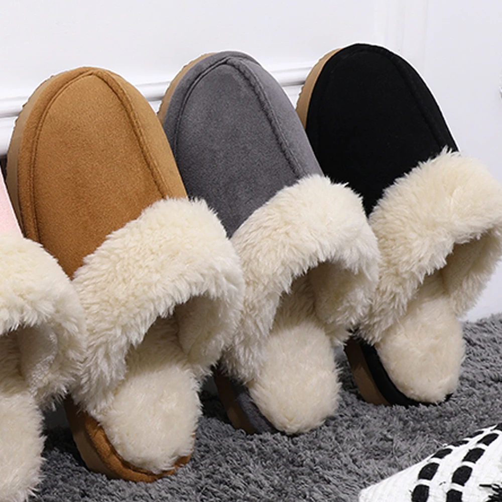 Top Trends: Comwarm Fluffy Winter Slippers For Women Furry Fuzzy Home Shoes Faux Fur House Plush Slippers Indoor Warm Comfy Mute Flats Slide Shoppable Styles