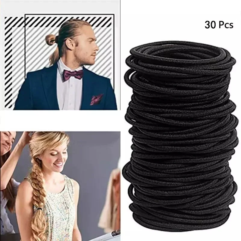 Top Trends: 30 / 50 / 100pcs Hair Tie Girl With Black Hair Tie High Elastic Rubber Band For Women Men Thin Hairs Tie Hair Accessories Hairs Ties Shoppable Styles