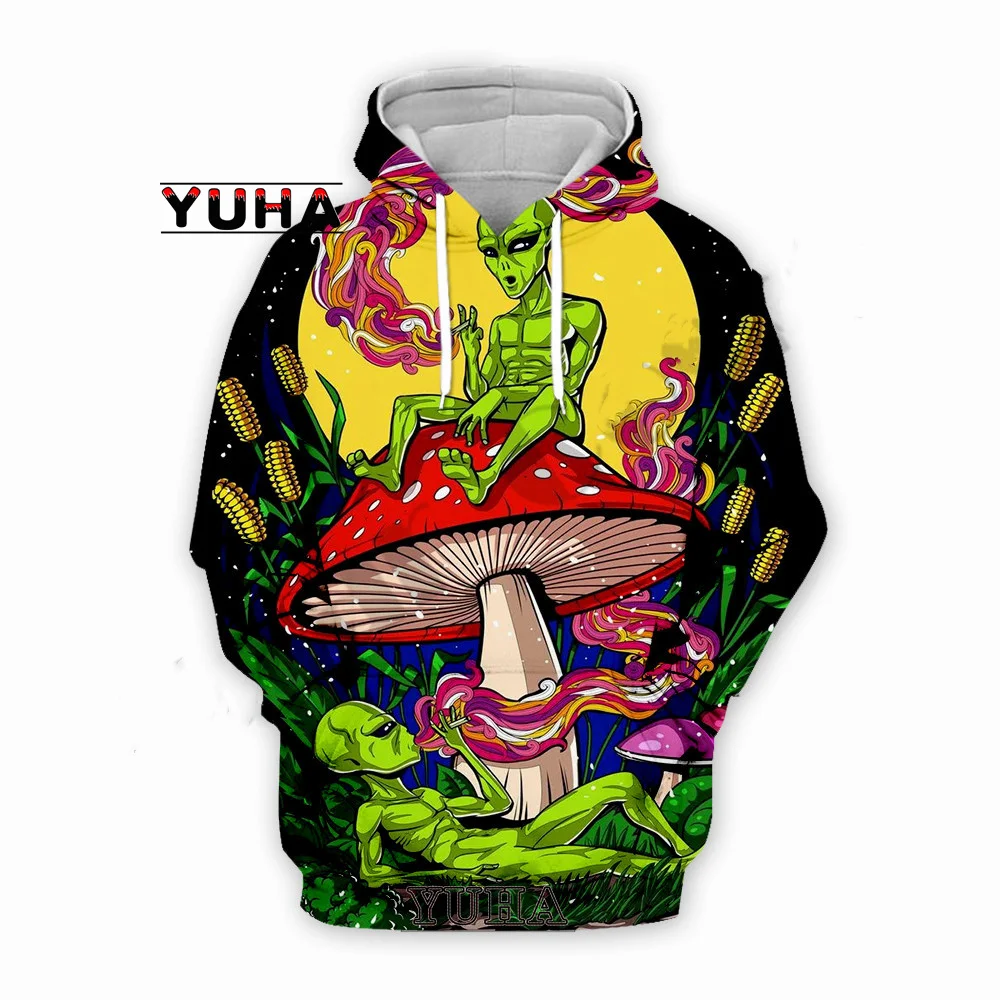 Top Trends: 3D Print Newfashion Mushroom Hippie Art Harajuku Unique Streetwear Funny Awsome Casual Hoodie / Sweatshirt / Shoppable Styles