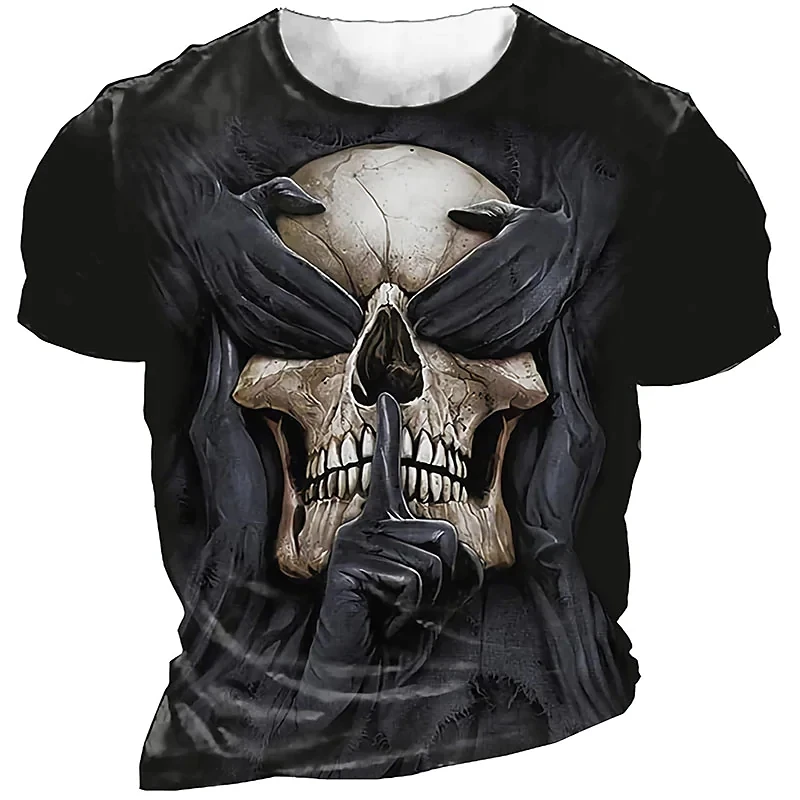 Top Trends: Men&#039;s Horror Skull T Shirt 3d Print Skull T Shirts For Men Death Short Sleeve Oversized Tops Tee Shirt Men Clothing 6xl Camiseta Shoppable Styles