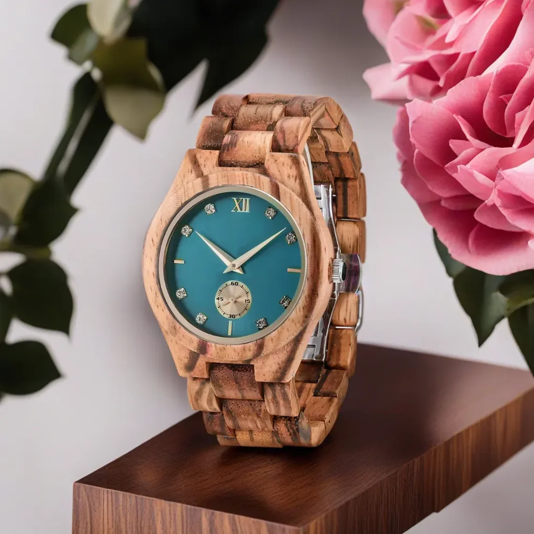 Top Trends: Wood Wrist Watch For Women Simulated Diamond Dial Wooden Clock Wife Girlfriend Fashion Anniversary Personalized Giftsfor Ladies Shoppable Styles