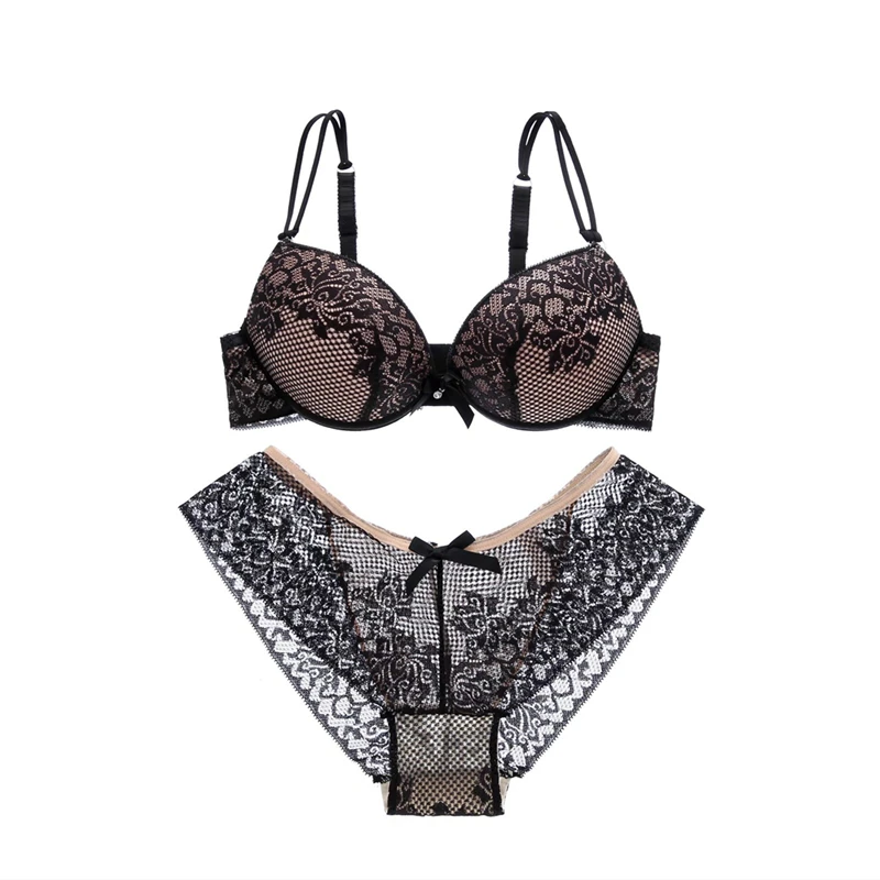 Top Trends: Girls Cheap Bra Set Lace Floral Lingerie Set Push Up Bra Briefs Adjusted Bra And Panty Set Sexy Backless Underwear Set Shoppable Styles