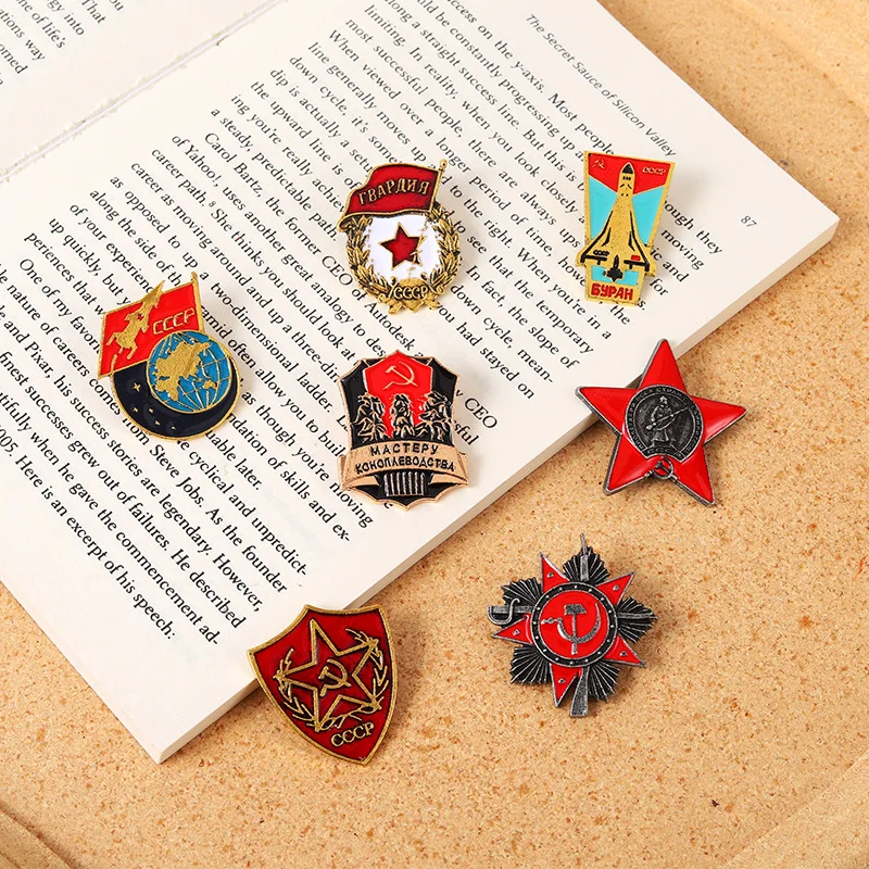 Top Trends: Russian Flag Brooch Ribbon Sign Badge With USSR Symbol Badge Patriotism Red Star Victory Day Lapel Pins Icon Backpack Decorative Shoppable Styles - Image 5