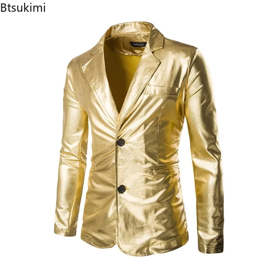 Top Trends: 2024 Men's Silver Golden Black Performance Jacket Blazrs Fashion Stage Show Shiny Clothes With Two Button Small Suit Jacket Men Shoppable Styles