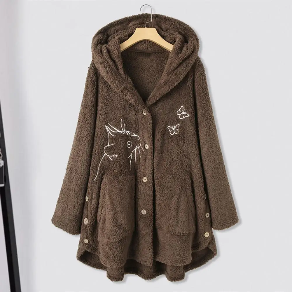 Top Trends: Cardigan Stylish Soft Cozy Cat Pattern Women Winter Coat Outwear Women Hoodie Coat Warm For Outdoor Shoppable Styles - Image 2