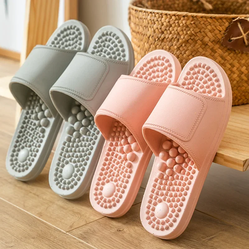 Top Trends: Massage Slippers Female Couples Non-slip Slippers Men And Women Bathing Home Slippers Comfortable Fashion Wear-resistant Shoppable Styles