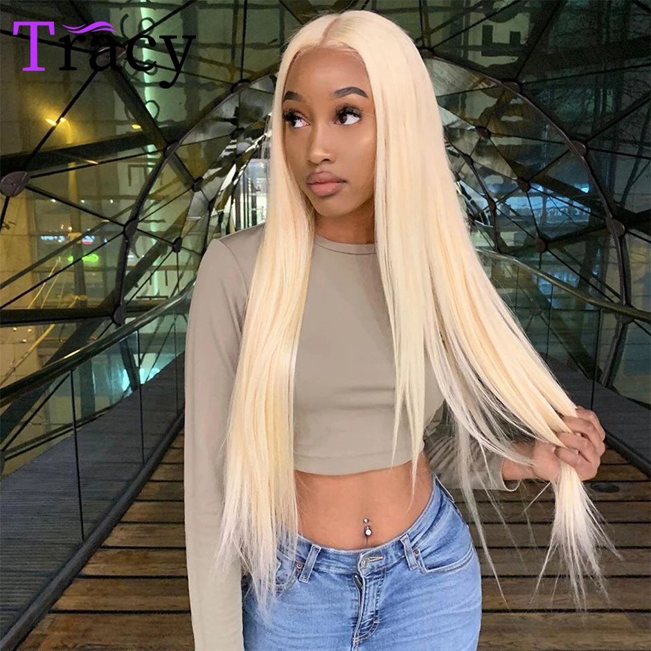 Top Trends: TRACY HAIR 613 Honey Blonde Color Remy Brazilian Straight Lace Front Human Hair Wig 13x4 Lace Frontal Wigs For Black Women Shoppable Styles