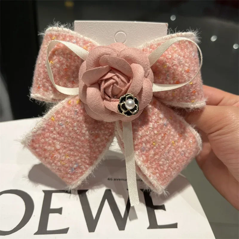 Top Trends: Crystal Camellia Big Bow Hair Clips For Women Hair Tie Hair Accessories Hairpins Bows Flower Hairgirps Barrette Shoppable Styles