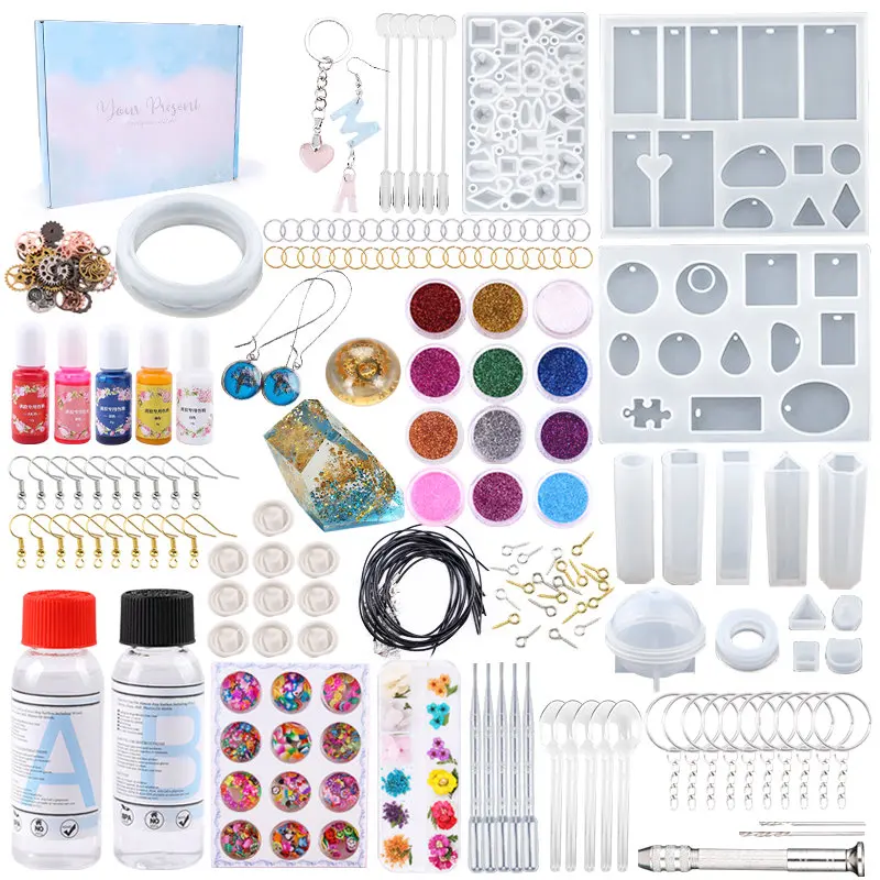 Top Trends: Transparent Epoxy Resin Casting Molds Kit Silicone Mold With Epoxy Glue For Earring Keychain Jewelry Making DIY Moule Silicone Shoppable Styles