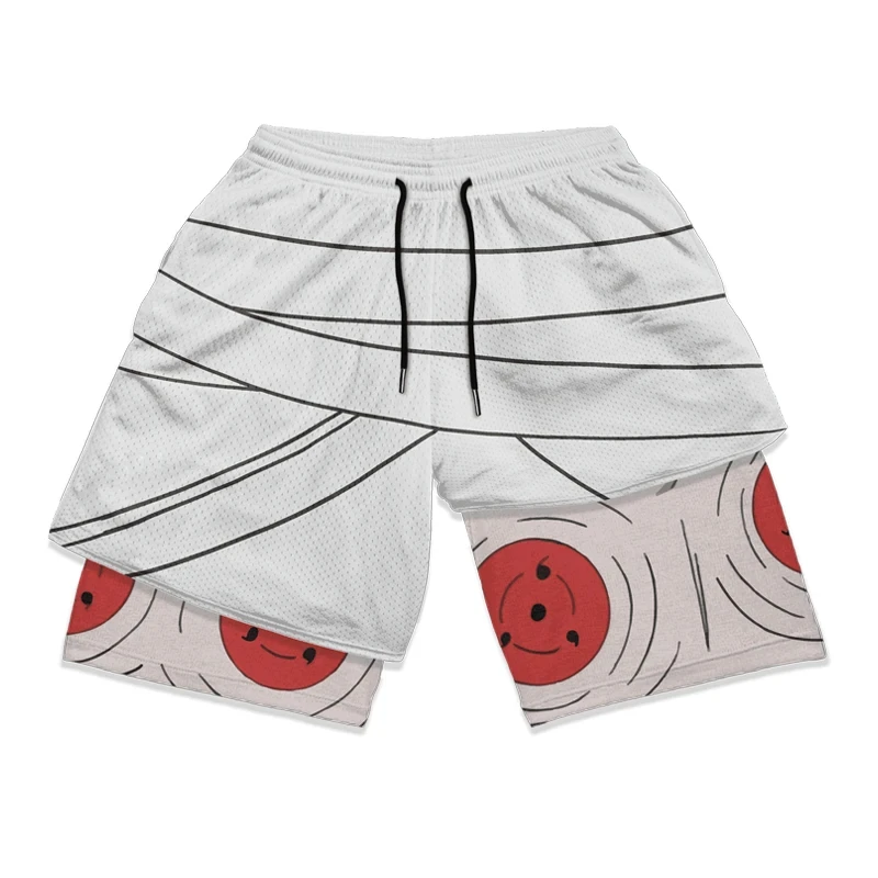 Top Trends: Men's Shorts 2 In 1 Bilayer Shorts Anime Sports Fitness Running Performance Shorts Print Casual Breathable Drawstring Shorts Shoppable Styles - Image 5