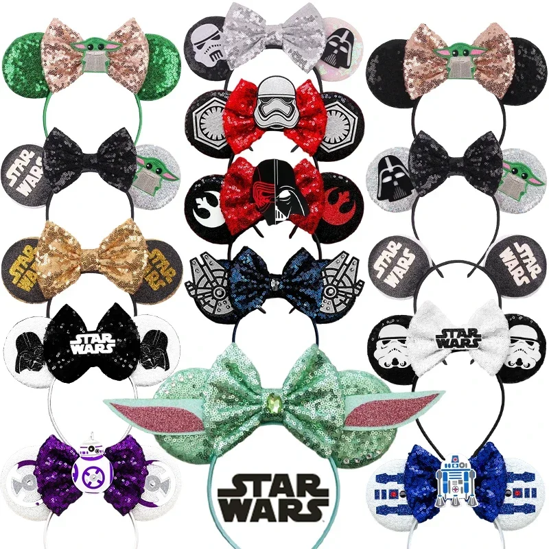 Top Trends: Disney Marvel Star Wars Ear Headbands For Adults Grogu Master Yoda Ears Hairbands Women Bow Hair Accessories Girls Kids Headwear Shoppable Styles