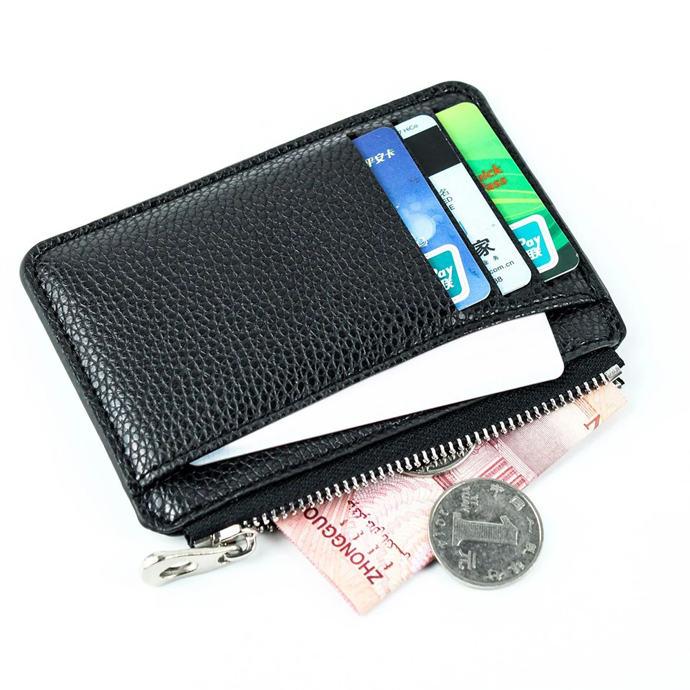 Top Trends: Men&#039;s Slim PU Leather Wallet Male Card Holder Mini Zipper Coin Purse Luxury Brand Designer Small Minimalist Wallet For Men Shoppable Styles