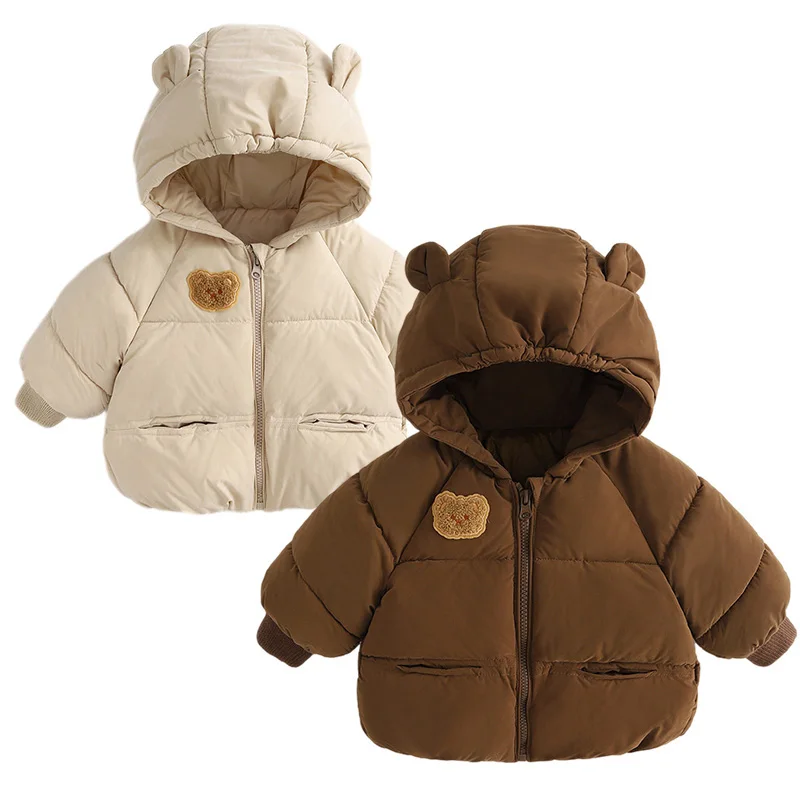 Top Trends: Cute Bear Winter Baby Coat Thicken Cotton Jacket For Boys Girls Clothes Kids Hooded Top Snow Outerwear Korean Costume 1-6Y Shoppable Styles