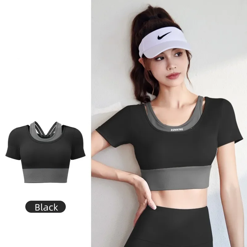 Top Trends: High Elastic Waist Color-Blocking Fake Yoga Skirt Hip Lifting Quick Drying Breathable Sports Top Shoppable Styles - Image 2