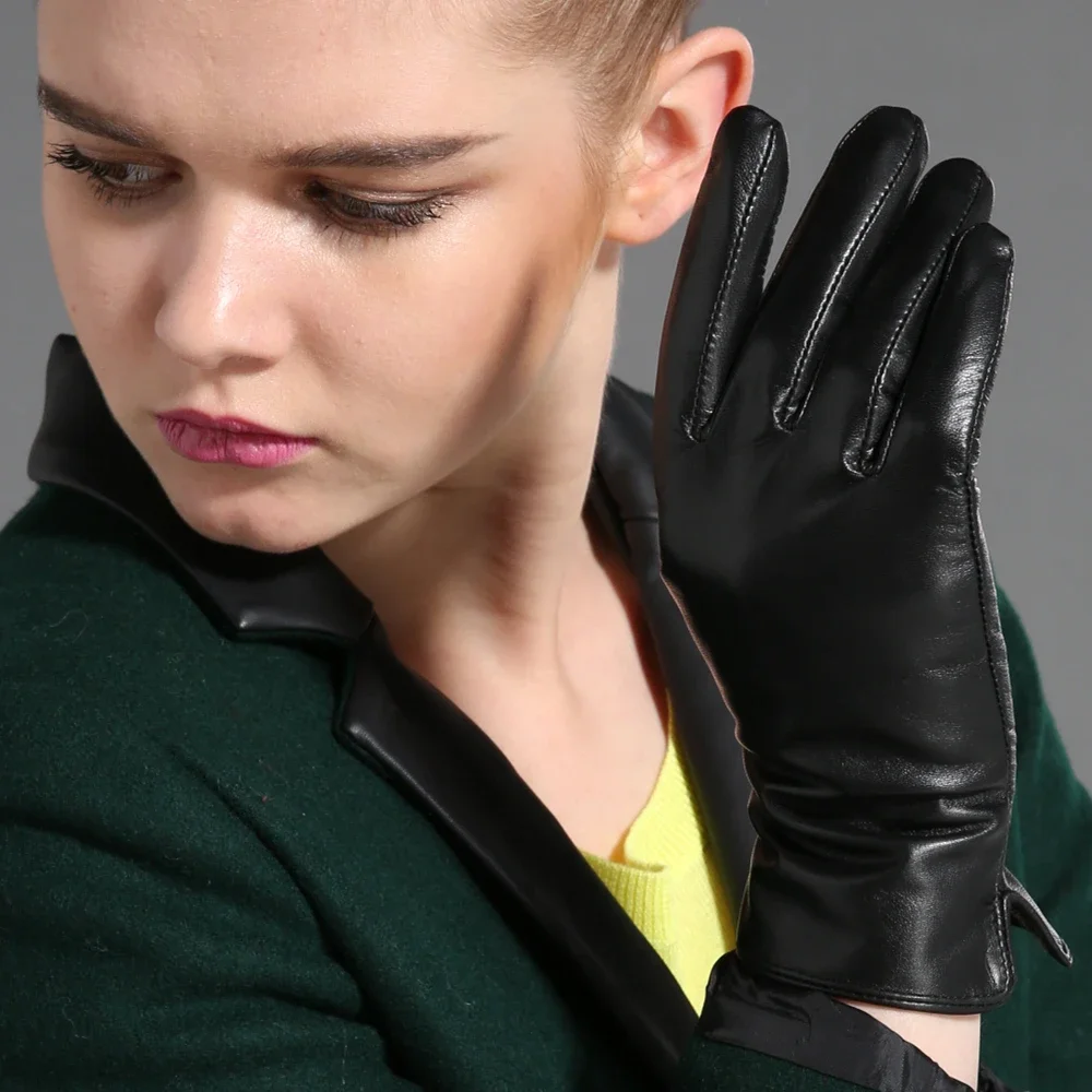 Top Trends: GOURS Winter Real Leather Gloves Women Black Genuine Goatskin Gloves Fashion Fleece Lining Warm Soft Driving New Arrival GSL028 Shoppable Styles