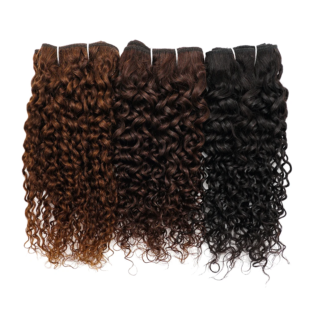 Top Trends: Jerry Curly Brazilian Human Hair Bundles Natural Color #2 #4 Dark Brown Remy Hair Extensions 50g / bundle Weaving Gemlong Shoppable Styles