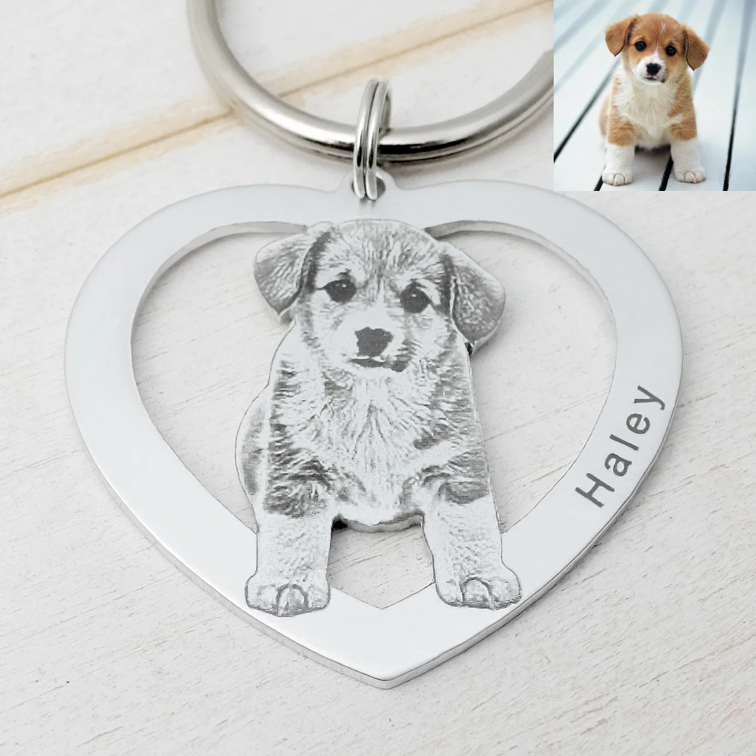 Top Trends: Personalized Heart Photo Keychain Custom Picture Keychain Cat Keyring Birthday Gift Keepsake Memory Dog Keychain Shoppable Styles