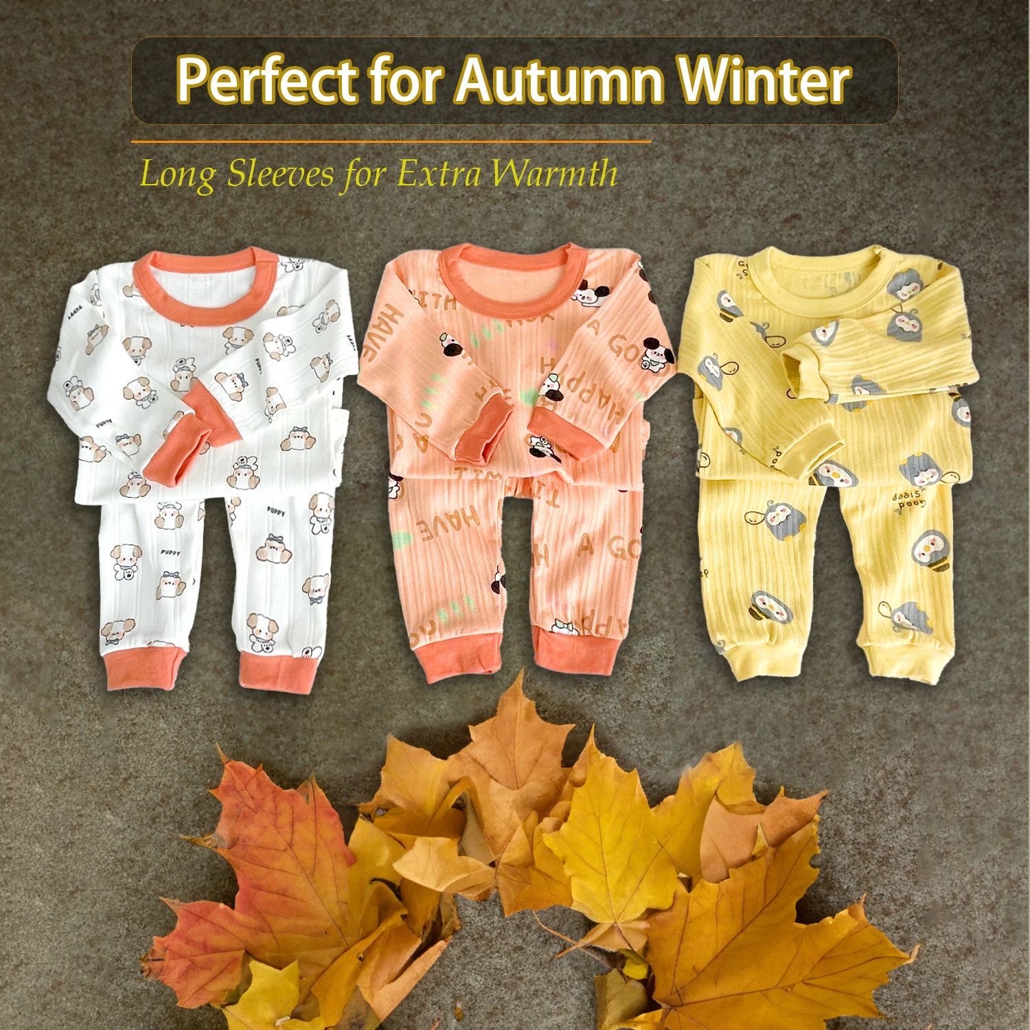 Top Trends: 2023 Autumn New In Jacquard Cotton Sets For Kids Baby Boys Girls Long Sleeve Tops+ Pants Children's Sleepwear Loungewear 3M-10Y Shoppable Styles