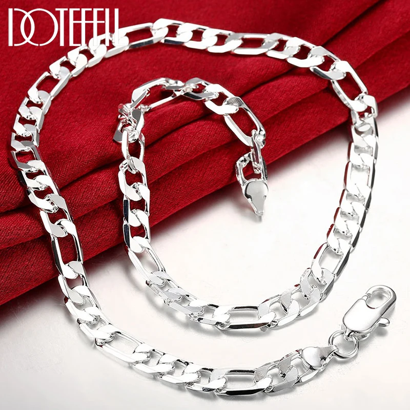 Top Trends: DOTEFFIL 925 Sterling Silver 8mm Chain Sideways Necklace Man Woman Senior Luxury Jewelry Statement Necklace Shoppable Styles - Image 6