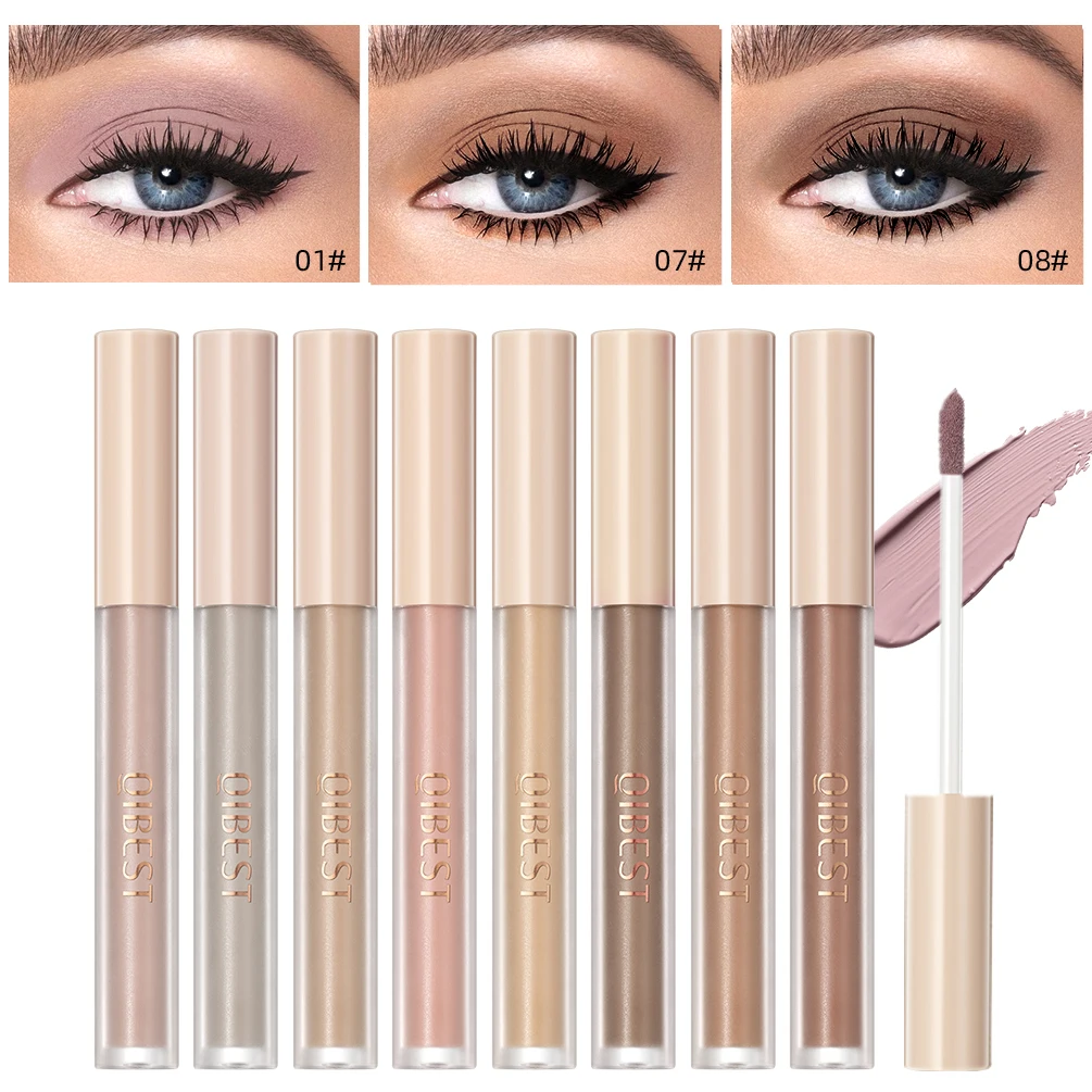 Top Trends: QIBEST 8 Color Matte Liquid Eyeshadow Stick Waterproof Long-Lasting Metallic Pigment Easy To Makeup Professional Eyeshadow Blush Shoppable Styles