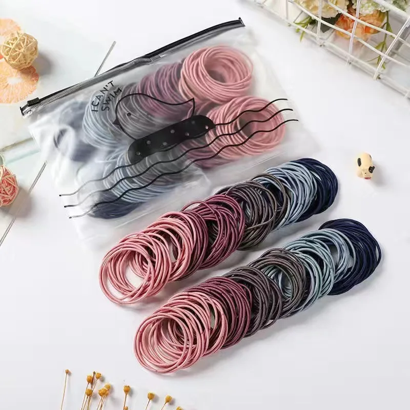 Top Trends: 100pcs / lot Elastic Rubber Band Hair Bands Girl Candy Color Hair Band Child Baby Headband Scrunchie Hair Accessories For Hair Shoppable Styles