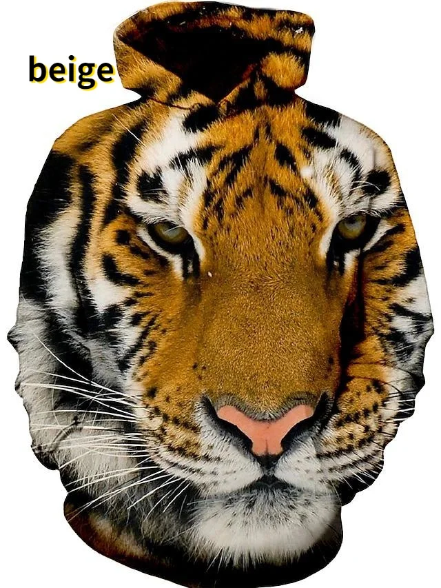 Top Trends: Fashion Animal 3D Graphic Tiger / lion 3D Print Hoodies Fashion Casual Long Sleeved Pullover Sweatshirts Shoppable Styles - Image 6