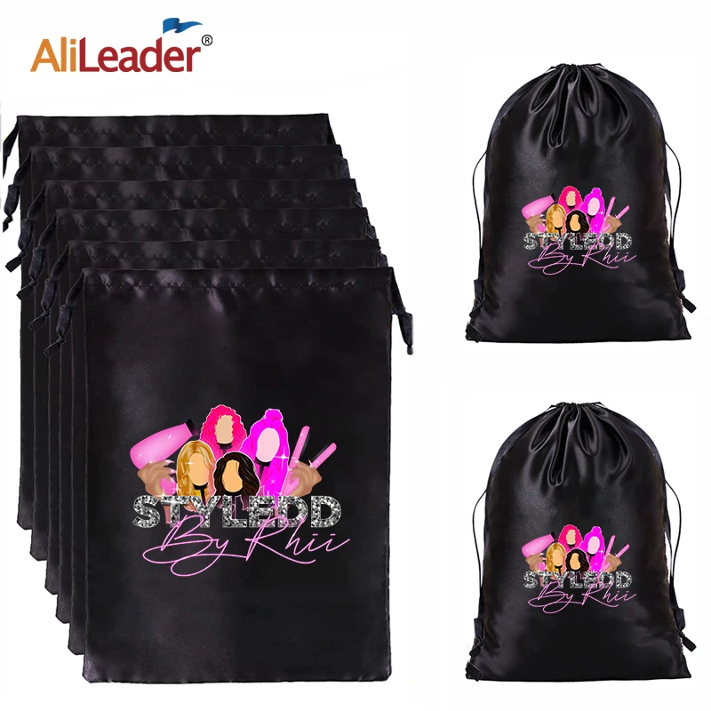 Top Trends: Alileader Silk Wig Bags Wholesale Hair Extensions Packaging / Storage Bags Drawstring Satin Wig Storage For Hair Bundles Wig Bags Shoppable Styles