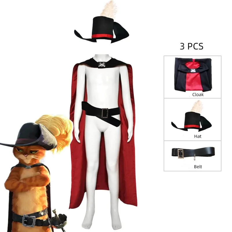 Top Trends: Anime Puss In Boots Cosplay Anim Cartoon Cat Costume Set Cloak Halloween Masquerade Carnival Party Prop Outfits Accessory Suit Shoppable Styles