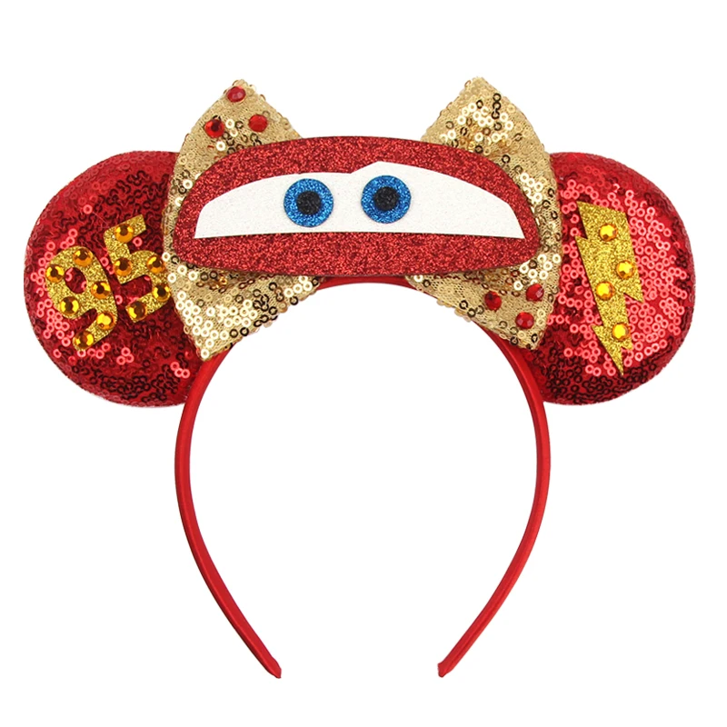 Top Trends: Popular Cars Disney Ears Headband Lightning McQueen Mickey Mouse Hairband Women Party Cosplay DIY Headwear Kids Hair Accessories Shoppable Styles