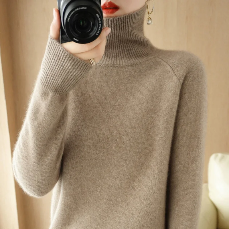 Top Trends: Turtleneck Pullover Women's Fall / Winter Basic Thickened Pullover New Loose Knit Blouse For 2023 Shoppable Styles