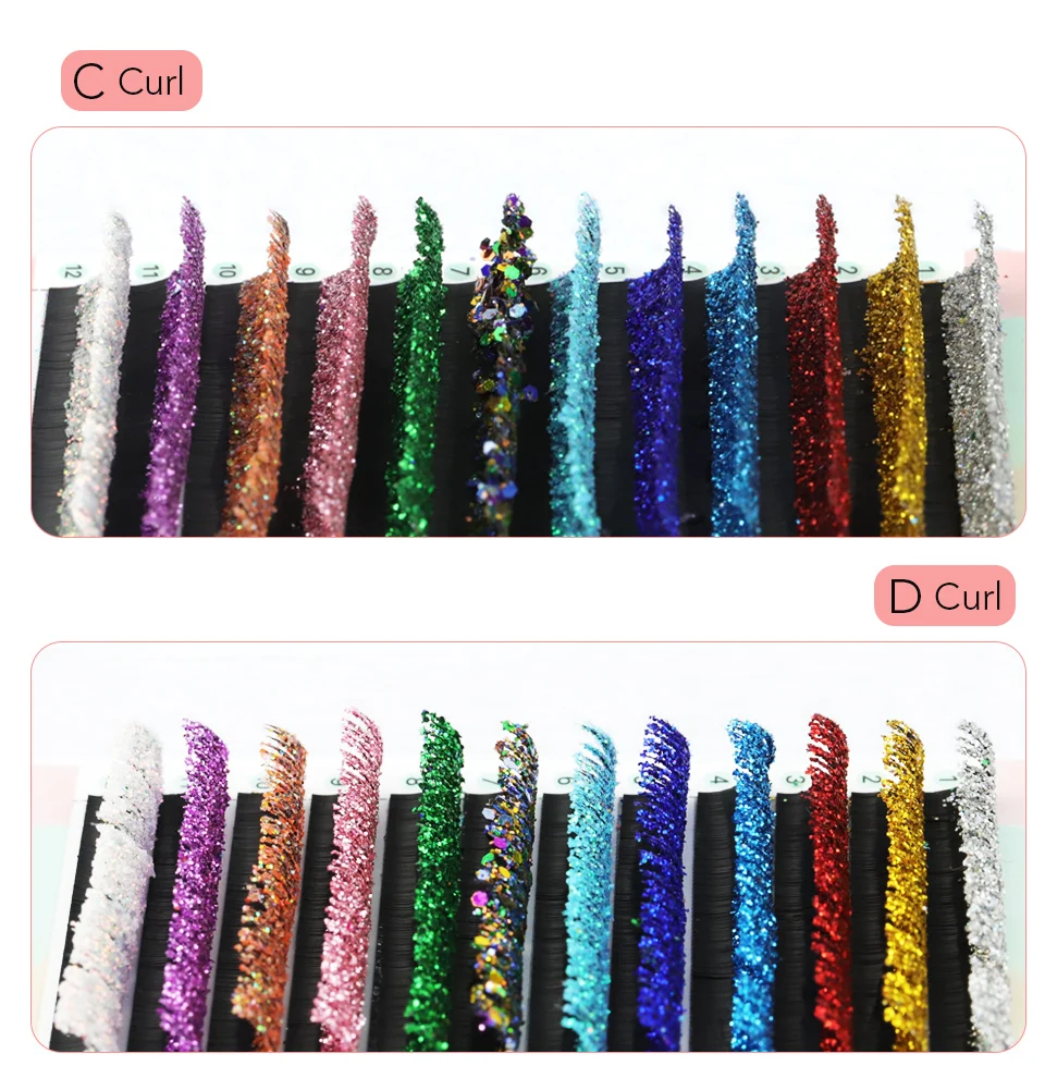 Top Trends: NEW Mix Colors Glitter Eyelash Extensions Fashion Shiny Colorful False Eyelash Russian Volume Colors Glitter Lashes Party Makeup Shoppable Styles - Image 4