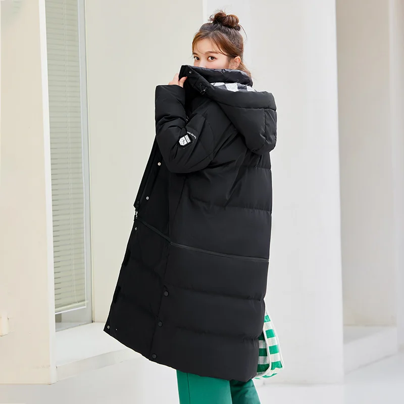 Top Trends: Semir Down Jacket Women Long Hooded 2023 Winter Loose Warm Fashion 90 Duck Down Thick Coat Shoppable Styles - Image 6