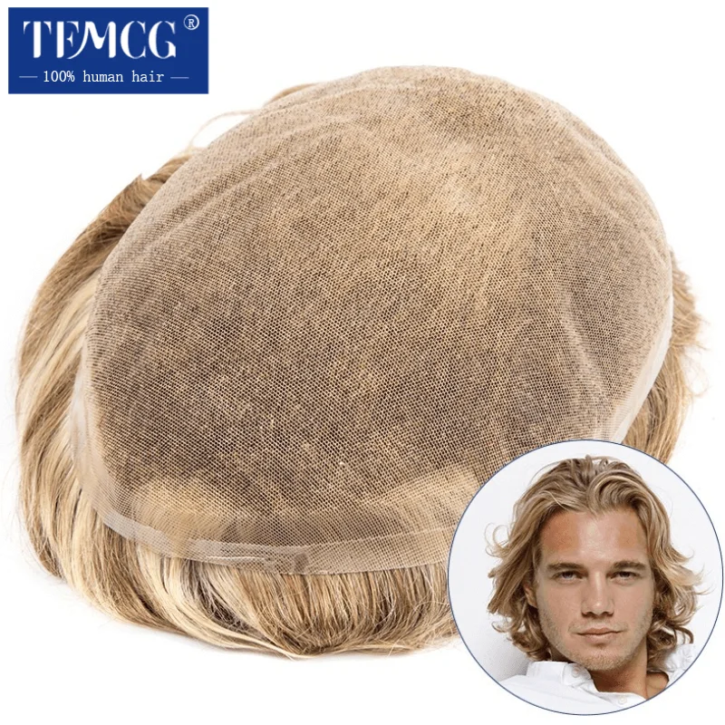 Top Trends: Men Toupee Full Lace 100% Natural Human Hair Toupee Men Wig Breathable Male Hair Prosthesis Replacement System Unit Wigs For Men Shoppable Styles