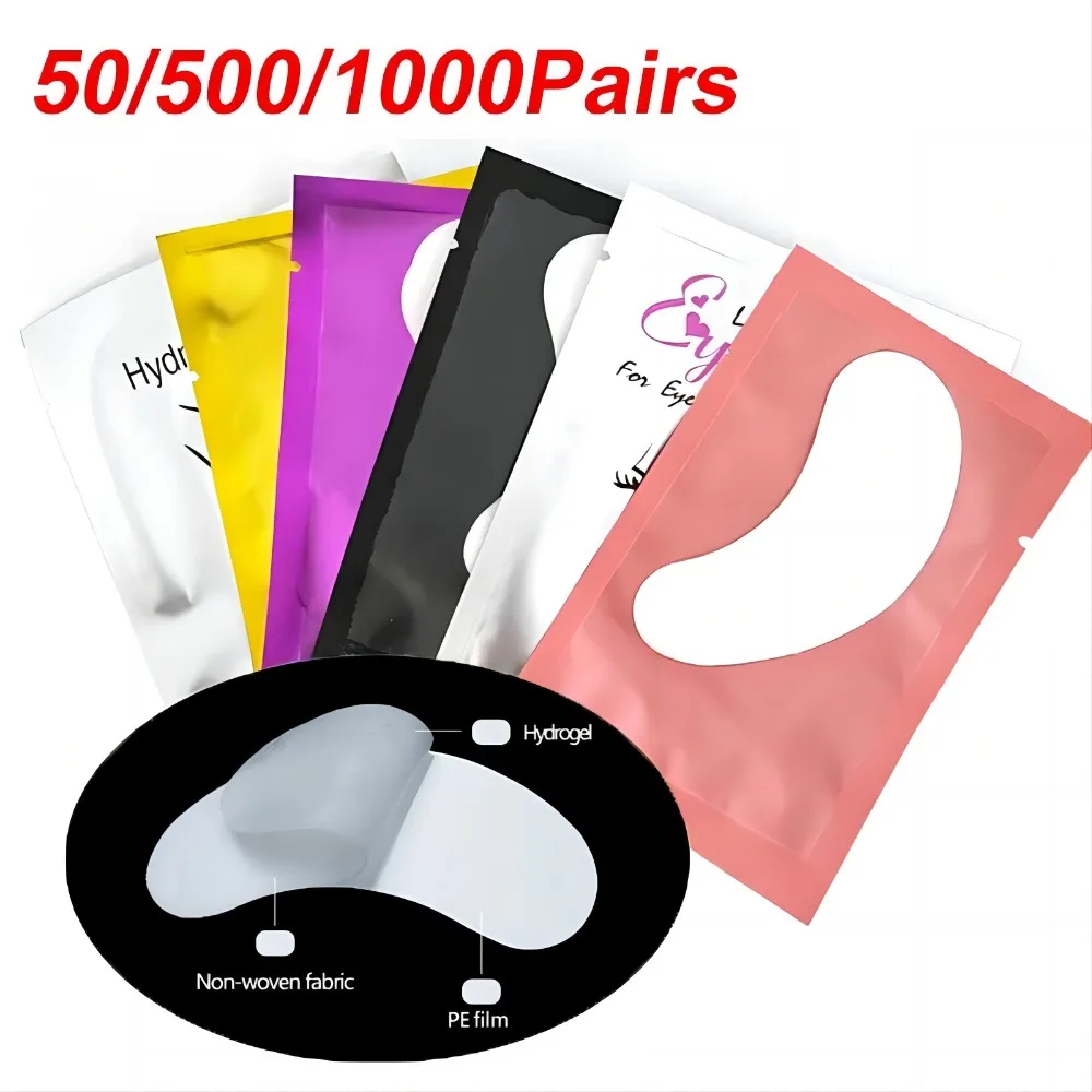 Top Trends: 50 / 500 / 1000pcs Hydrogel Patches For Eyelashes Building Eyelash Extension Under Eye Pads Lash Stickers Tools Wholesale LAUKISS Shoppable Styles