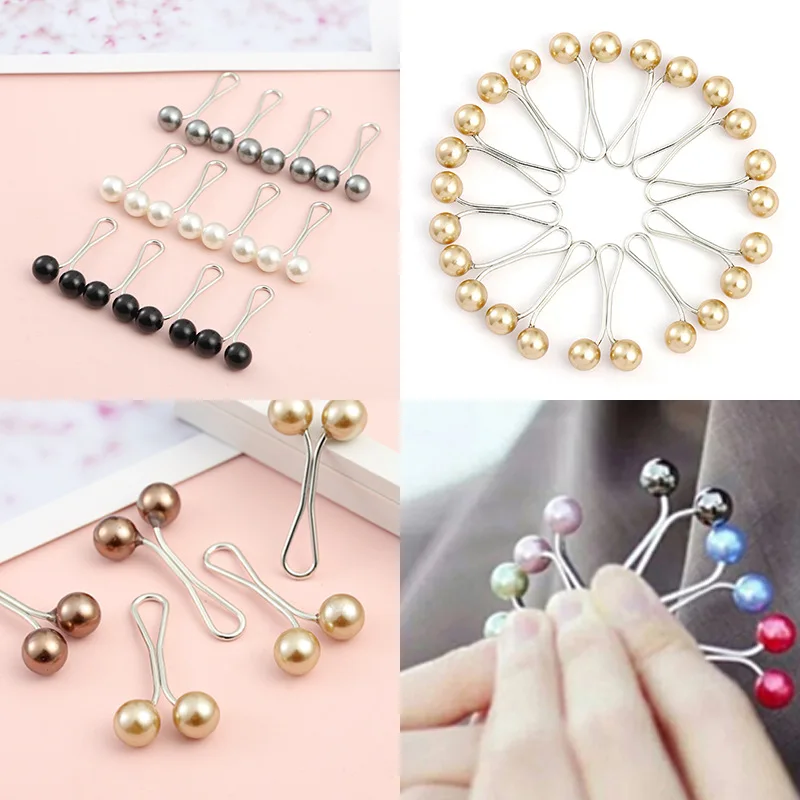 Top Trends: 12pcs / lot Drop Pearls Pins Muslim Women Shawl Scarf Clips Lady Scarves Hijab For Women Pearl Brooch Pin Multicolor Hijab Clips Shoppable Styles