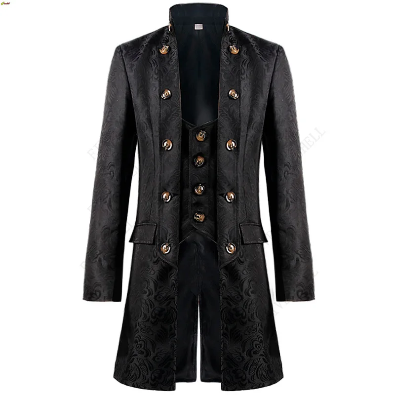 Top Trends: Men Victoria Edwardian Steampunk Trench Coat Frock Outwear Vintage Prince Overcoat Medieval Renaissance Jacket Cosplay Costume Shoppable Styles