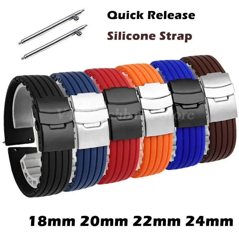 Top Trends: 18 20 22 24mm Quick Release Silicone Watch Band Rubber Strap Sport Bracelet For Samsung Galaxy Watch3 45mm 46mm Active2 GearS3 Shoppable Styles