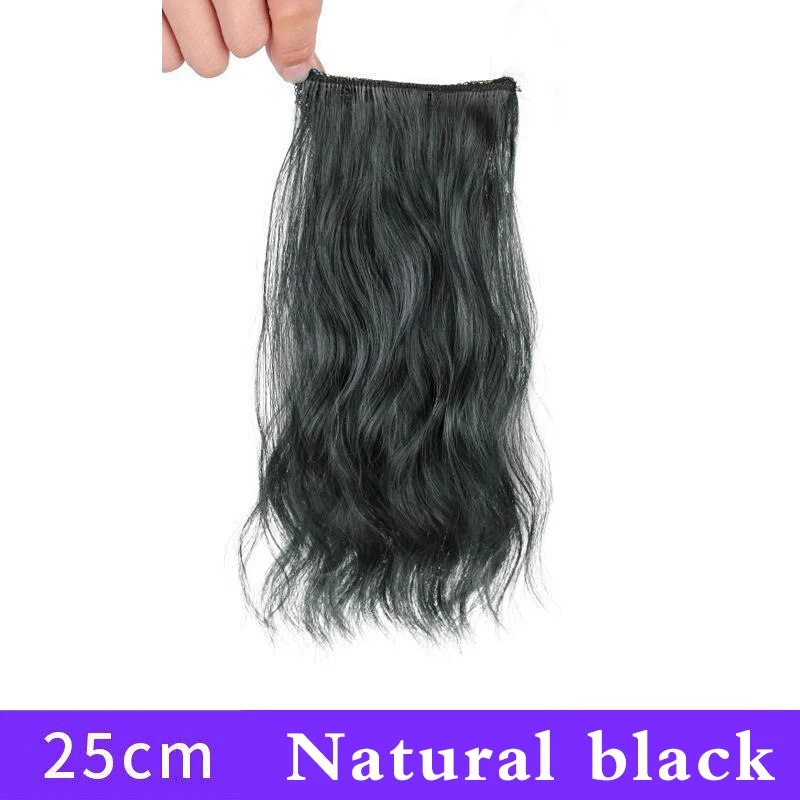 Top Trends: Synthetic Hair Curly Hair 25cm Mini Hair Pad Hair Natural Black Brown Hair Extension Clips In Hairpiece For Women Hair Wig Shoppable Styles - Image 5