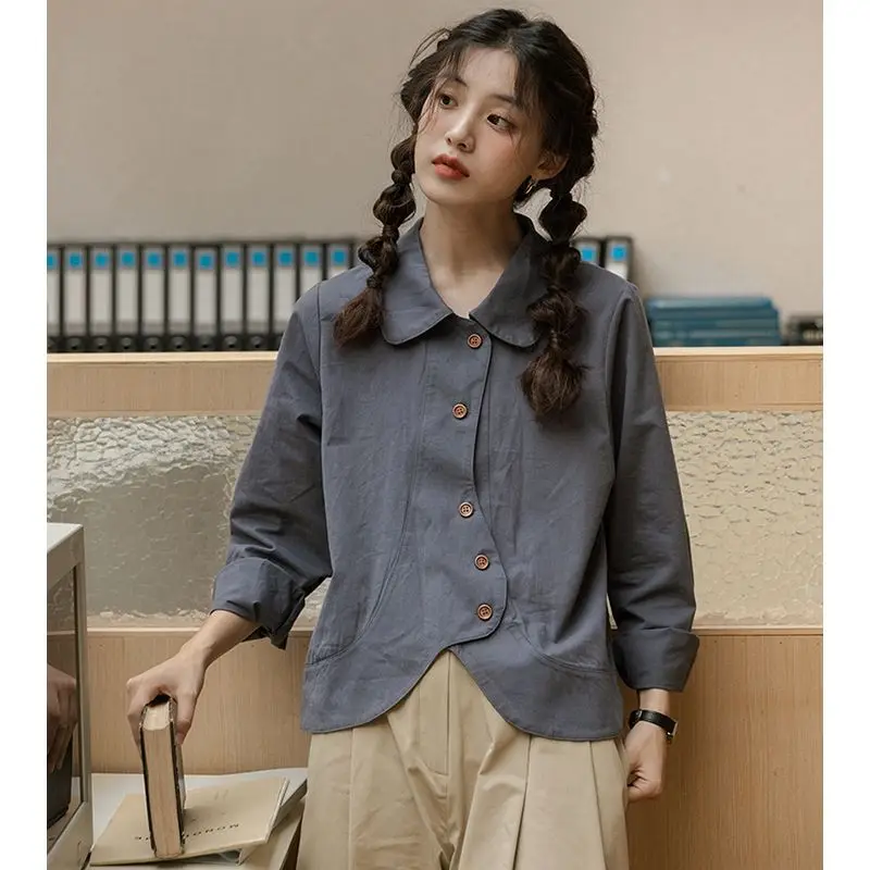 Top Trends: QWEEK Japanese Y2k Fashion Woman Blouse 2023 Vintage Harajuku Long Sleeve Shirt Cute Asymmetrical Top Korean Review Many Clothes Shoppable Styles