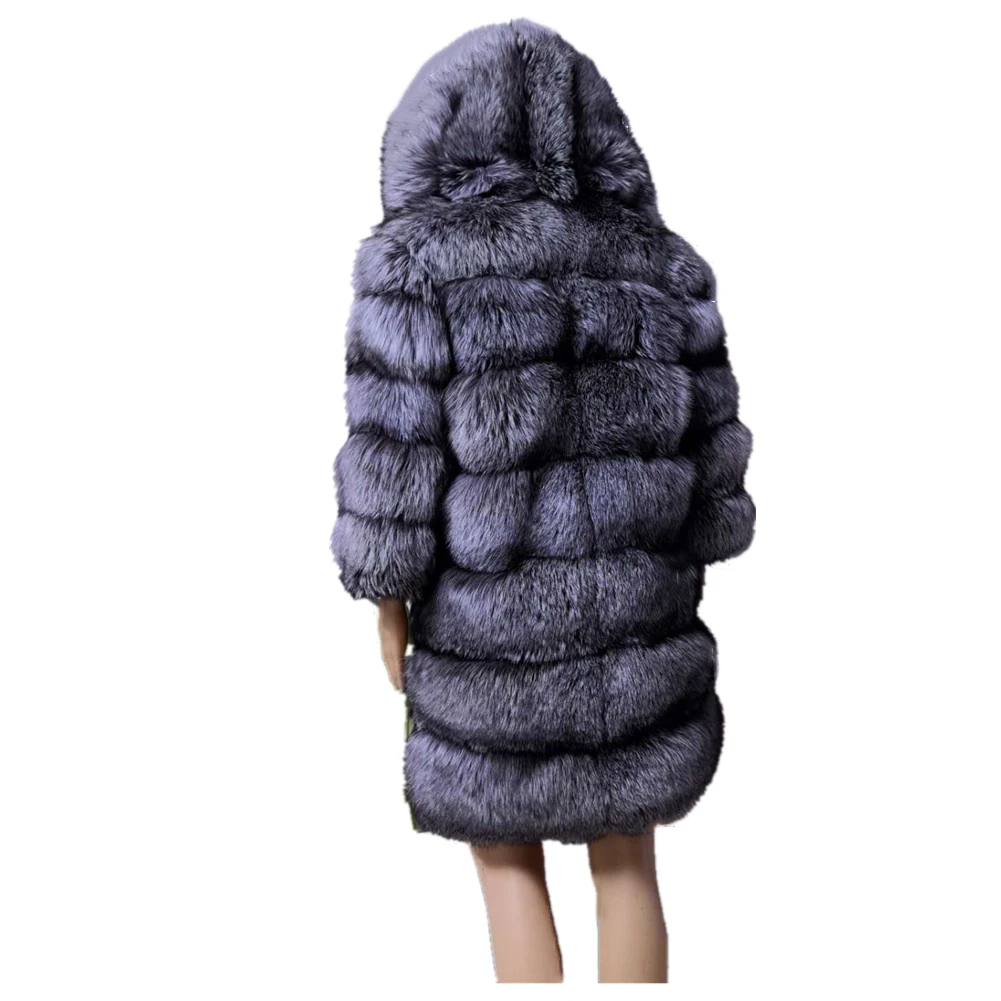 Top Trends: Women Winter Fake Fur Coat Overcoat Silver Fox Fur Coat Long Sleeve Fur Coat Jacket With Hooded Thick Warm Faux Fur Coat Jacket Shoppable Styles - Image 5