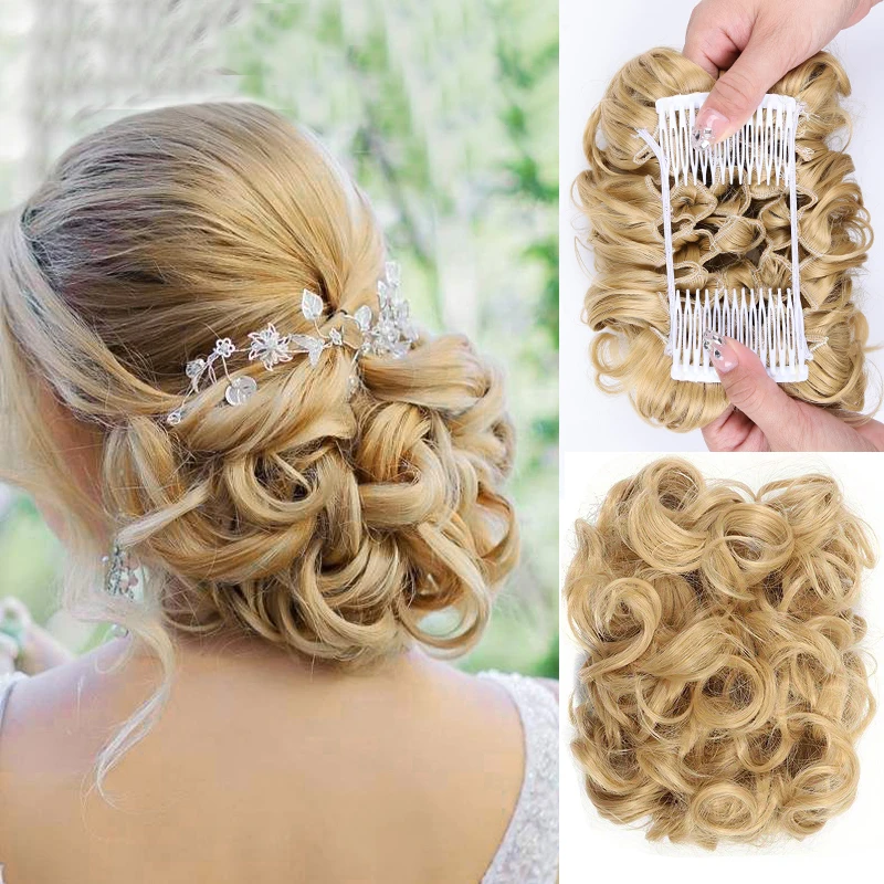 Top Trends: Messy Bun Scrunchie Chignon Hairpiece Updo Curly Bun Extension Combs In Messy Bun Hair Piece For Women Shoppable Styles