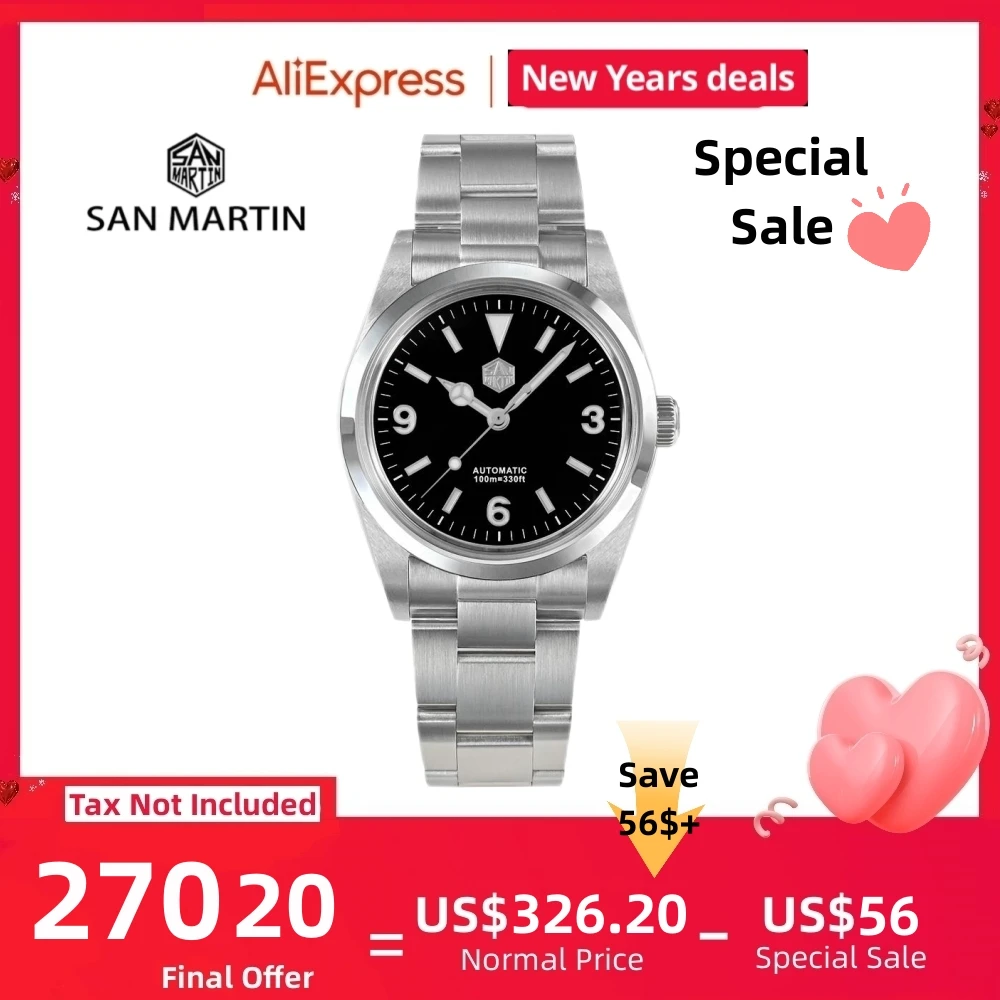 Top Trends: San Martin Watch Automactic Mechanical Waterproof Watches For Men Luxury 36mm Explore Sport Luminous Sapphire Saat SN0021B-1 Shoppable Styles